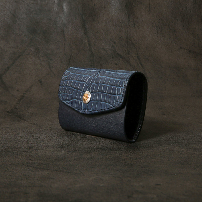 【2025 SPECIAL】KC6 藍染クロコ × ブライドルレザー キーケース