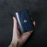 【2025 SPECIAL】KC6 藍染クロコ × ブライドルレザー キーケース