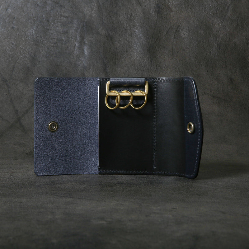 【2025 SPECIAL】KC6 藍染クロコ × ブライドルレザー キーケース