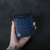 【2025 SPECIAL】MC1 藍染クロコ × ブライドルレザー マネークリップ