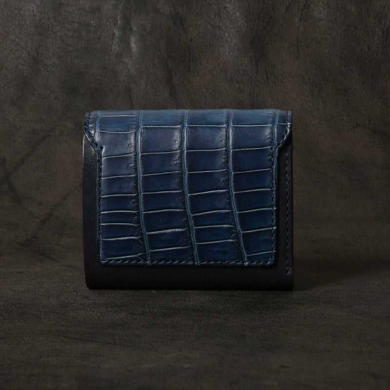 【2025 SPECIAL】W5 藍染クロコ × ブライドルレザー ショートウォレット