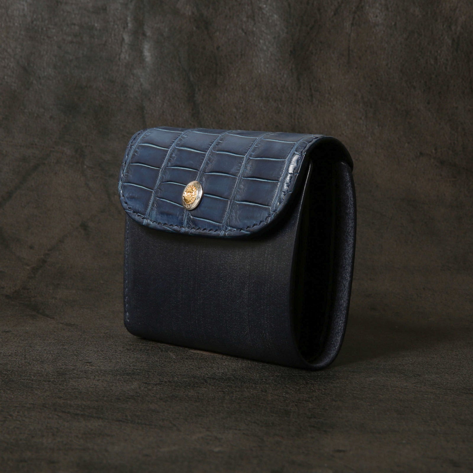 W5 墨染クロコダイル ショートウォレット 墨染ポロサス】水墨画を想わ