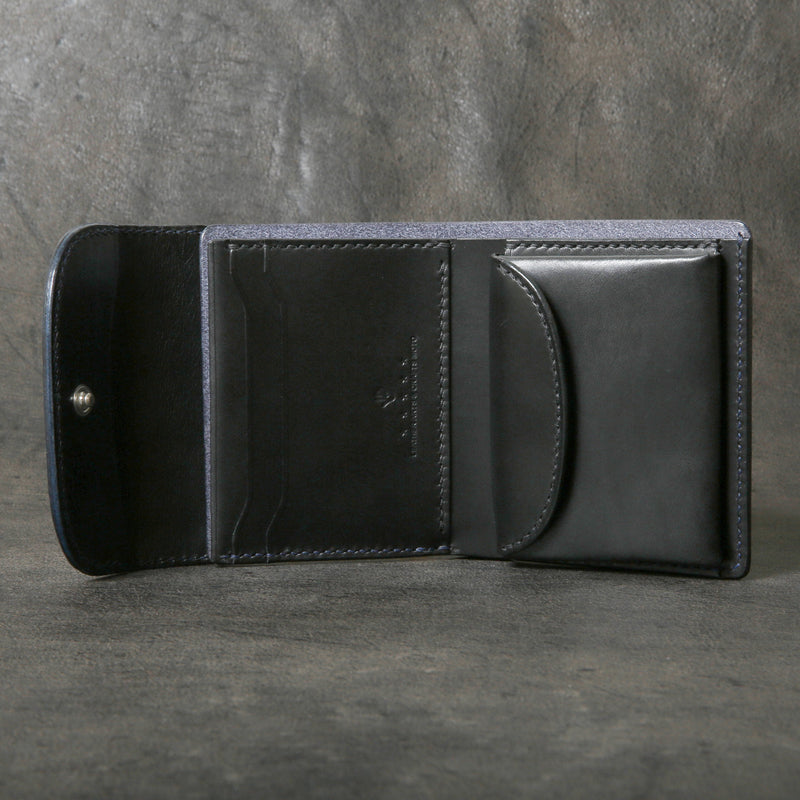 【2025 SPECIAL】W5 藍染クロコ × ブライドルレザー ショートウォレット