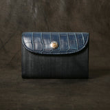 【2025 SPECIAL】W6 藍染クロコ × ブライドルレザー ミドルウォレット