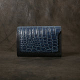 【2025 SPECIAL】W6 藍染クロコ × ブライドルレザー ミドルウォレット