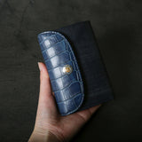 【2025 SPECIAL】W6 藍染クロコ × ブライドルレザー ミドルウォレット