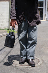 BAG70 ≪BLACK≫ GOAT LEATHER POUCH ゴートレザー巾着ポーチ