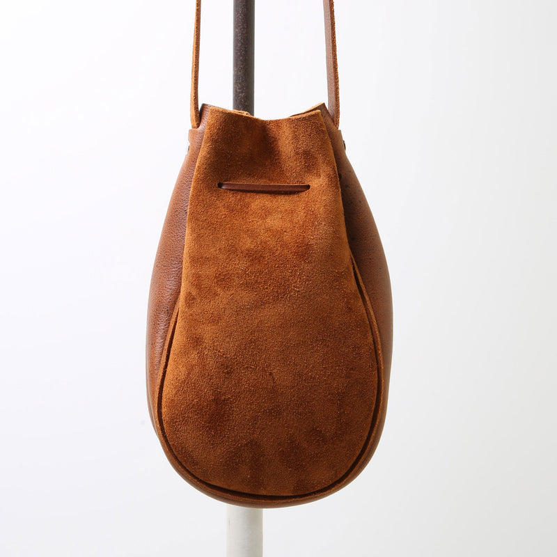 【LIMITED】RBAG21 ≪BROWN SUEDE≫ MOTOR DRAWSTRING BAG / 巾着ショルダーバッグ ブラウンスウェード