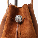 【LIMITED】RBAG21 ≪BROWN SUEDE≫ MOTOR DRAWSTRING BAG / 巾着ショルダーバッグ ブラウンスウェード