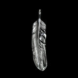 【NEW ARRIVAL】FT-57R FEATHER PENDANT (18K GOLD ACCENT) , LARGE , RIGHT /  55メタル付き大フェザー(右)