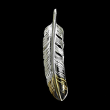 【NEW ARRIVAL】FT-55L FEATHER PENDANT (18K GOLD ACCENT) , LARGE , LEFT /  55先金大フェザー(左)