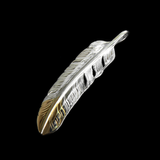 【NEW ARRIVAL】FT-55L FEATHER PENDANT (18K GOLD ACCENT) , LARGE , LEFT /  55先金大フェザー(左)