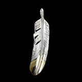 【NEW ARRIVAL】FT-55R FEATHER PENDANT (18K GOLD ACCENT) , LARGE , RIGHT /  55先金大フェザー(右)