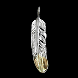 【NEW ARRIVAL】FT-55R FEATHER PENDANT (18K GOLD ACCENT) , LARGE , RIGHT /  55先金大フェザー(右)