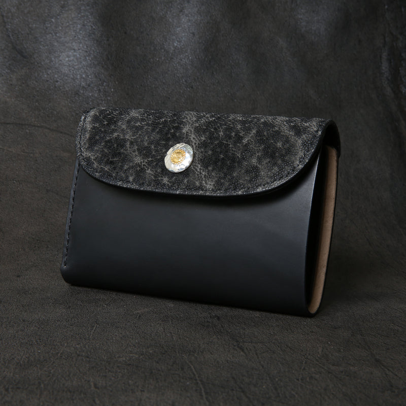 【2025 SPECIAL】W6 墨染めエレファント × 墨染めコードバン ミドルウォレット