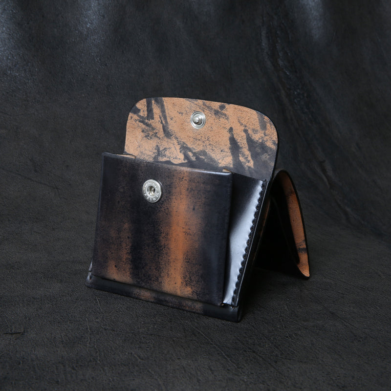 【2025 SPECIAL】W9 ロカドコードバン ≪マーブルBLACK≫ コンパクトウォレット