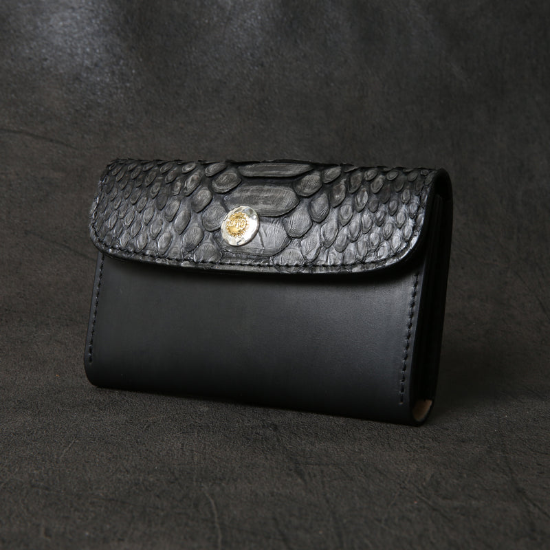 【2025 SPECIAL】CA6 墨染めパイソン × 墨染めコードバン カードケース