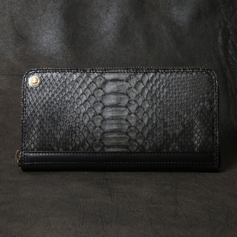 【2025 SPECIAL】FW1 墨染めパイソン ジップロングウォレット