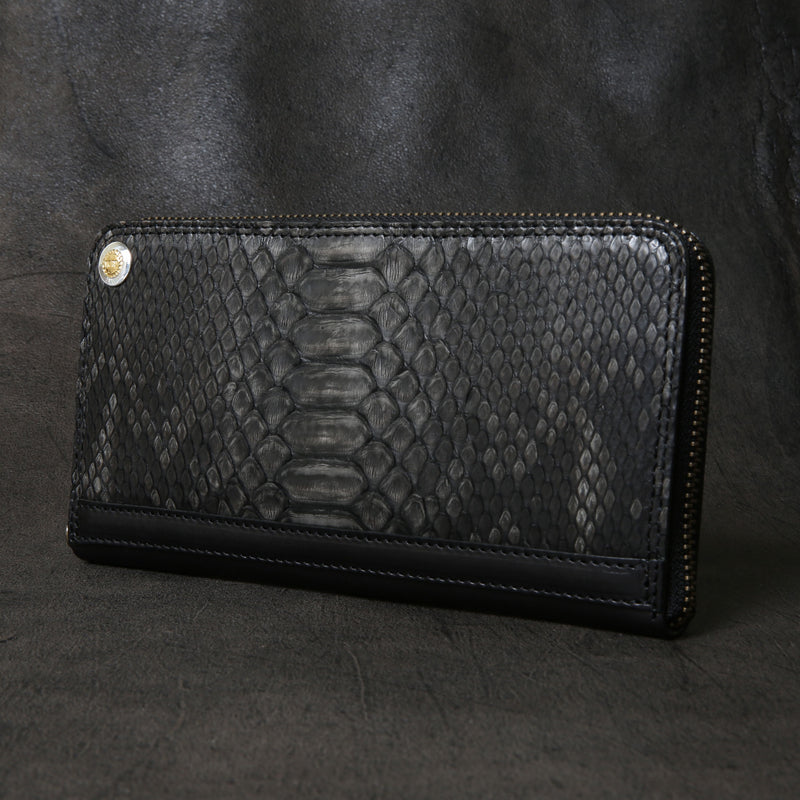 【2025 SPECIAL】FW1 墨染めパイソン ジップロングウォレット