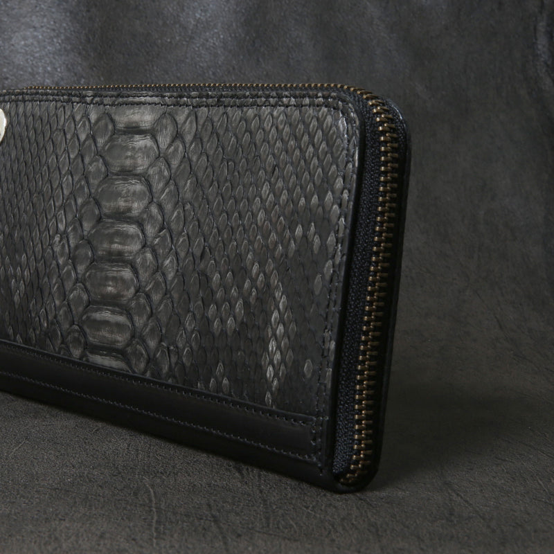 【2025 SPECIAL】FW1 墨染めパイソン ジップロングウォレット