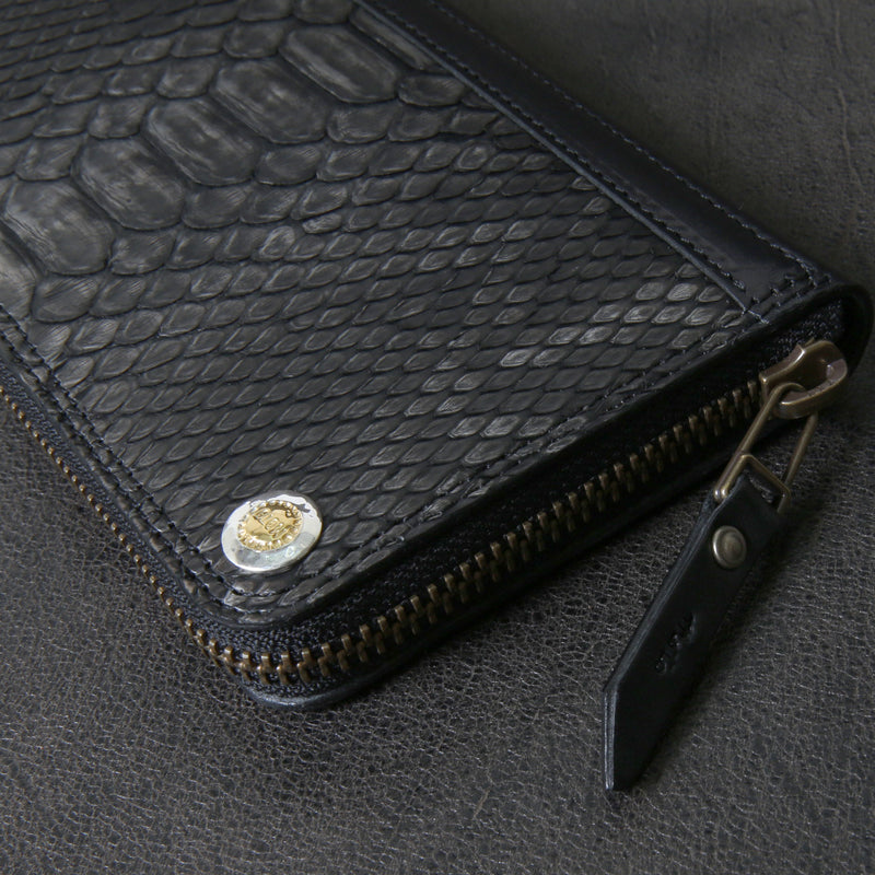 【2025 SPECIAL】FW1 墨染めパイソン ジップロングウォレット