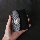 【2025 SPECIAL】W10 墨染めパイソン × 墨染めコードバン コンパクトウォレット