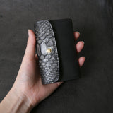 【2025 SPECIAL】CA6 墨染めパイソン × 墨染めコードバン カードケース