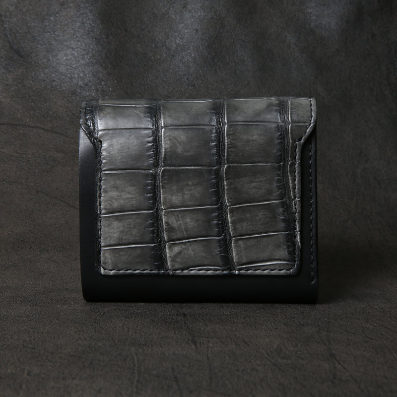 【2025 SPECIAL】W5 墨染めクロコ × 墨染めコードバン ショートウォレット