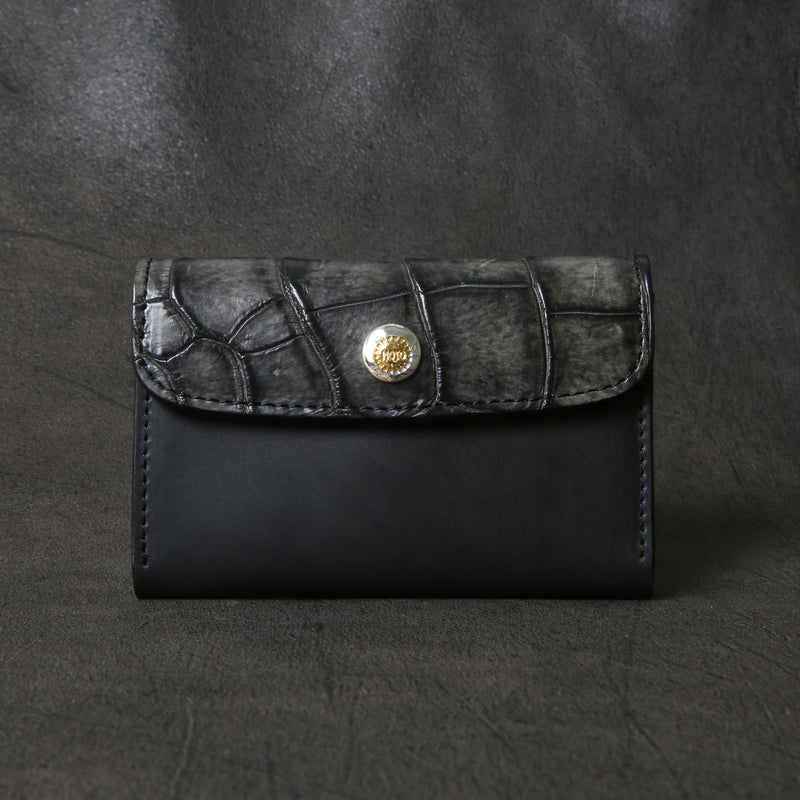 【2025 SPECIAL】CA6 墨染めクロコ × 墨染めコードバン カードケース