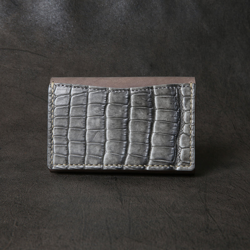 【2025 SPECIAL】CA4 墨染クロコ × イタリアンバケッタ カードケース / 名刺入れ