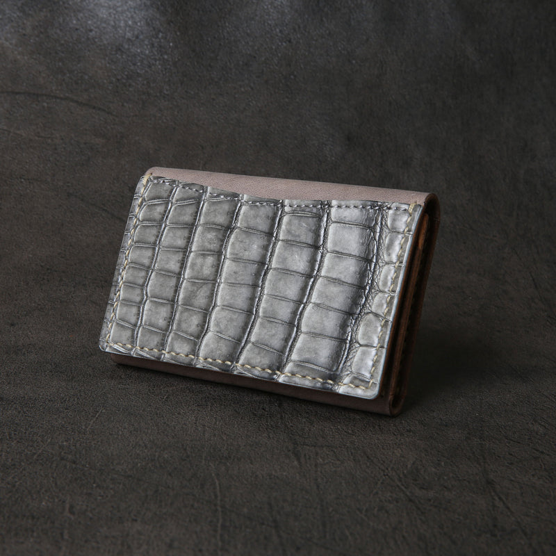 【2025 SPECIAL】CA4 墨染クロコ × イタリアンバケッタ カードケース / 名刺入れ