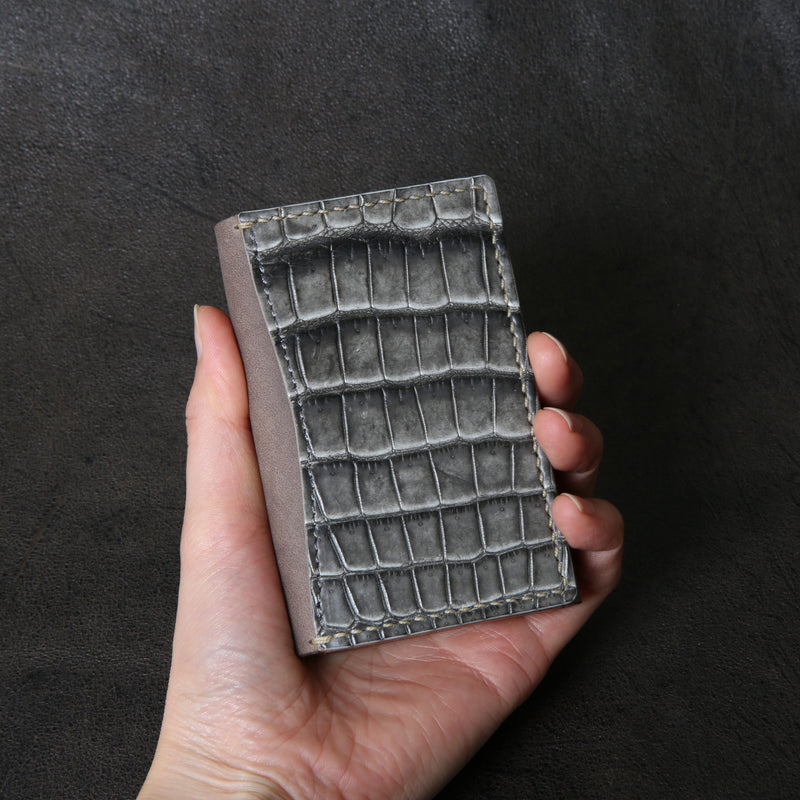 【2025 SPECIAL】CA4 墨染クロコ × イタリアンバケッタ カードケース / 名刺入れ