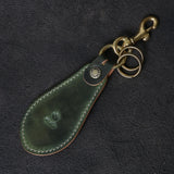 【2025 SPECIAL】KH10 ロカドコードバン ≪ムラ染GREEN≫ 靴べらキーホルダー