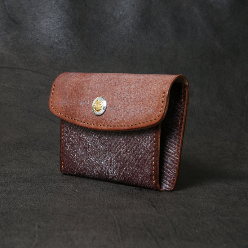 【2025 SPECIAL】C3 フルグレインブライドルレザー × ロシアンカーフ ≪BROWN≫ コインケース