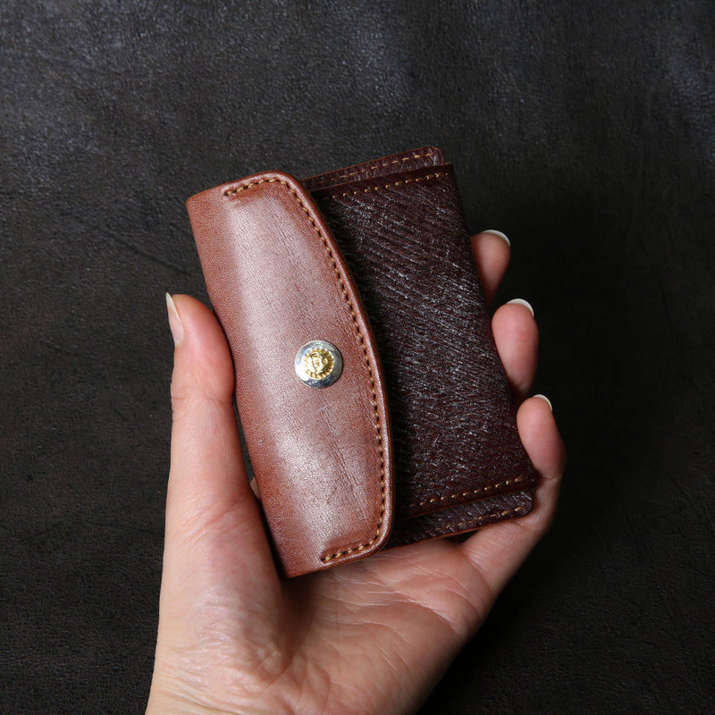 【2025 SPECIAL】C3 フルグレインブライドルレザー × ロシアンカーフ ≪BROWN≫ コインケース