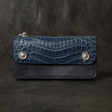 【2025 MOTOR SPECIAL】RLW1 藍染めクロコダイル × ブライドルレザー ≪INDIGO≫ トラッカーズロングウォレット