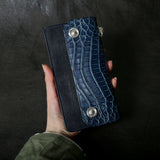 【2025 MOTOR SPECIAL】RLW1 藍染めクロコダイル × ブライドルレザー ≪INDIGO≫ トラッカーズロングウォレット