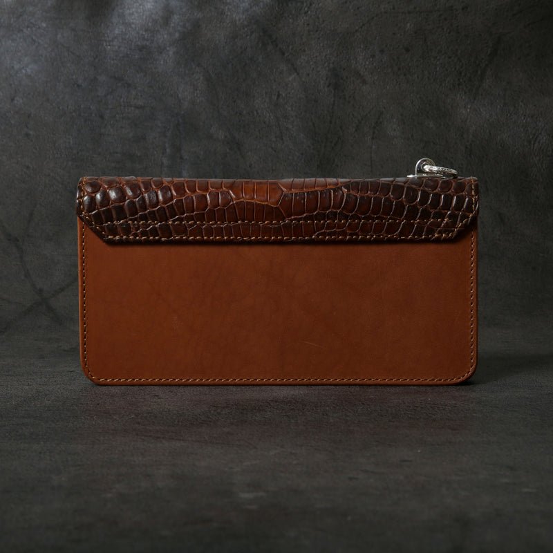 【2025 MOTOR SPECIAL】RLW1 ハンドダイ・ヌメクロコ ≪BROWN≫ トラッカーズロングウォレット