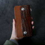 【2025 MOTOR SPECIAL】RLW1 ハンドダイ・ヌメクロコ ≪BROWN≫ トラッカーズロングウォレット