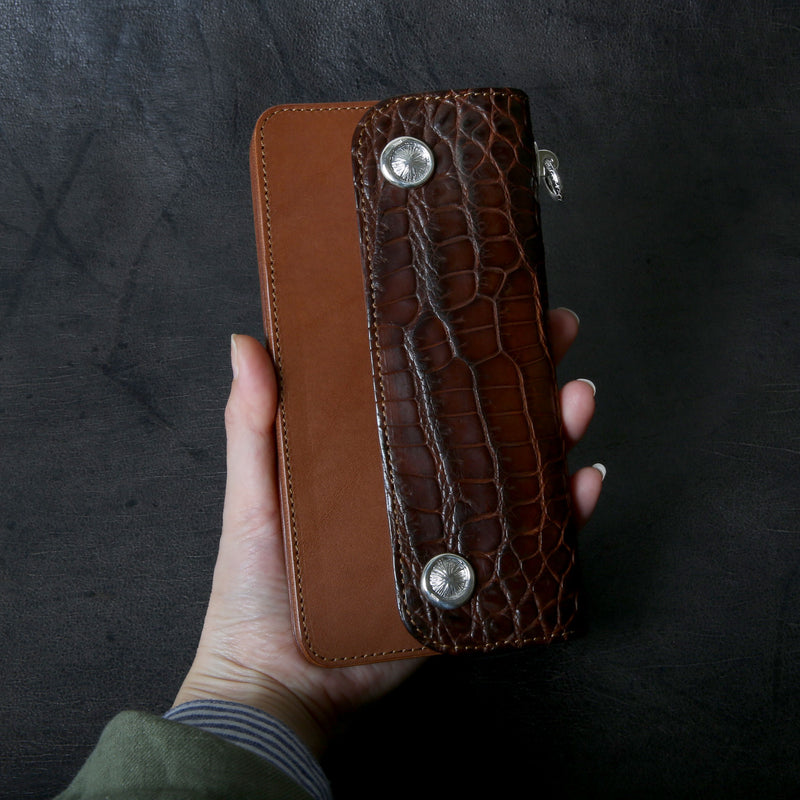 【2025 MOTOR SPECIAL】RLW1 ハンドダイ・ヌメクロコ ≪BROWN≫ トラッカーズロングウォレット