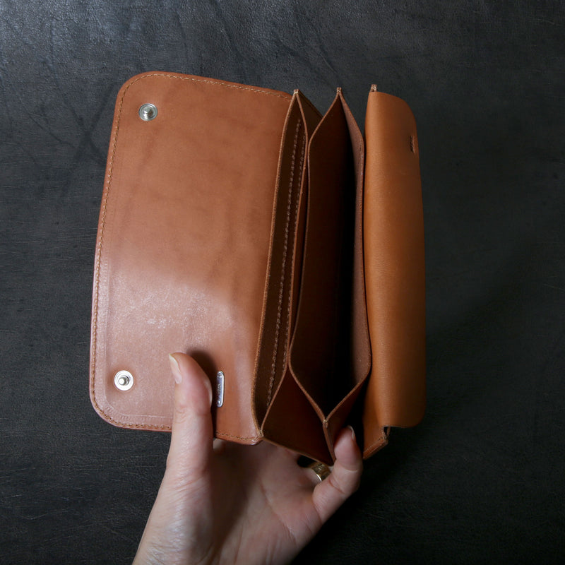 【2025 MOTOR SPECIAL】RLW1 ハンドダイ・ヌメクロコ ≪BROWN≫ トラッカーズロングウォレット