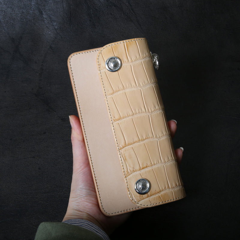 【2025 MOTOR SPECIAL】RLW1 ヌメクロコ ≪NATURAL≫ トラッカーズロングウォレット