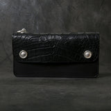 【2025 MOTOR SPECIAL】RLW1 ハンドダイ・ヌメクロコ ≪BLACK≫ トラッカーズロングウォレット