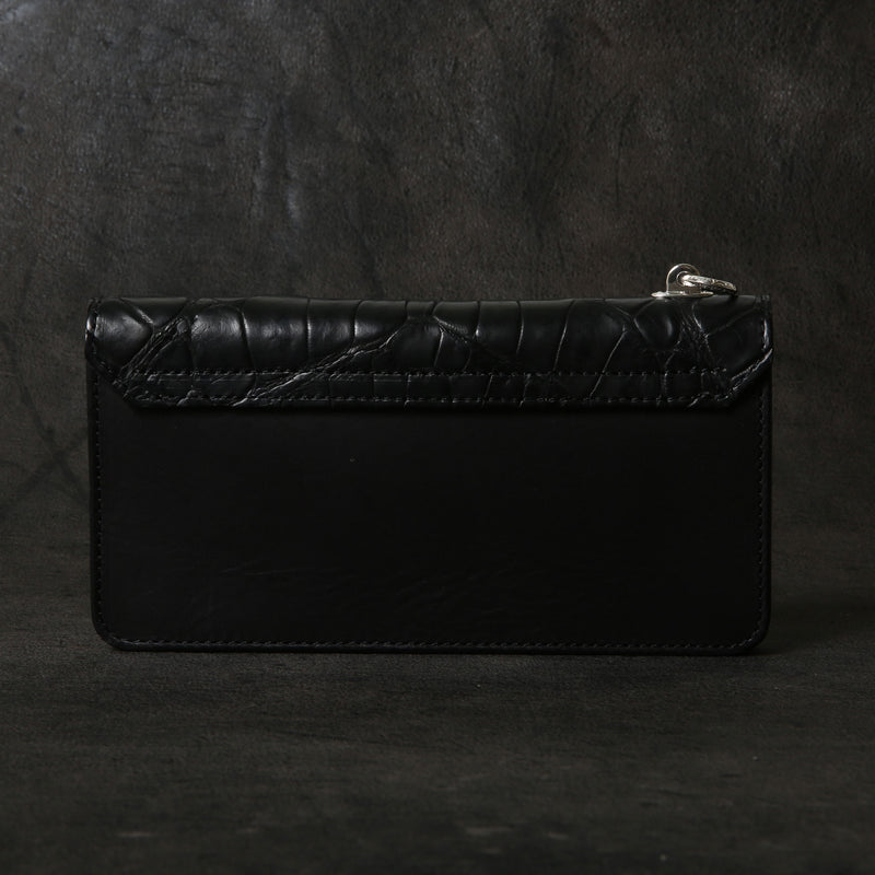 【2025 MOTOR SPECIAL】RLW1 ハンドダイ・ヌメクロコ ≪BLACK≫ トラッカーズロングウォレット