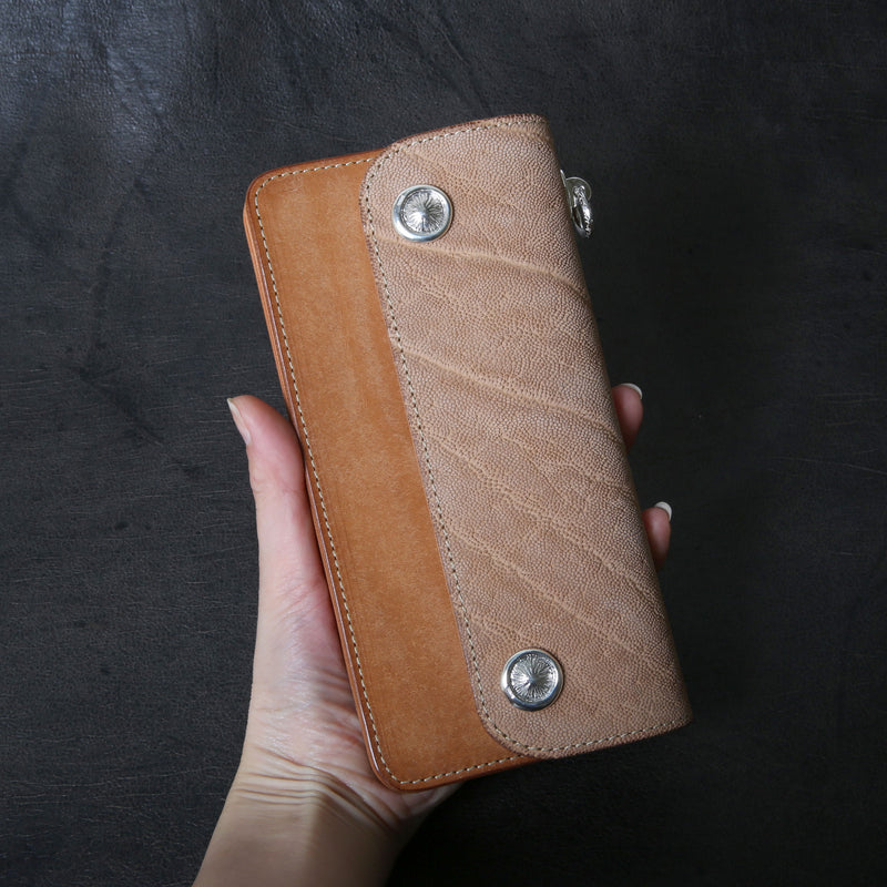 【2025 MOTOR SPECIAL】RLW1 エレファント × マットバケッタ ≪NATURAL≫ トラッカーズロングウォレット