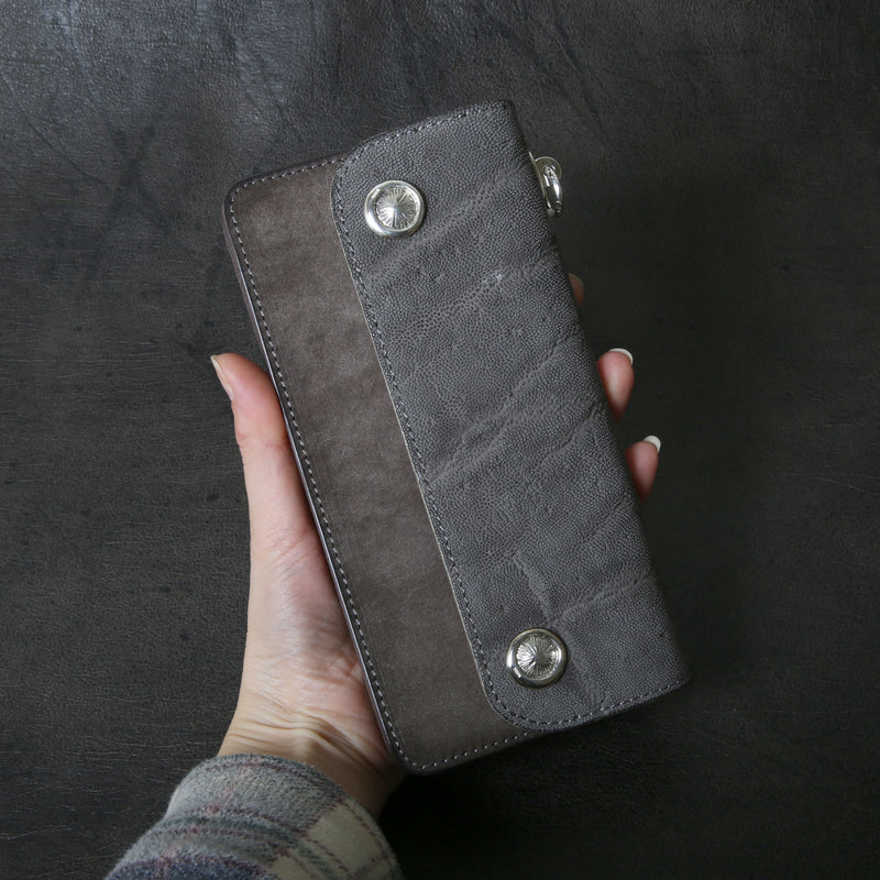 【2025 MOTOR SPECIAL】RLW1 エレファント × マットバケッタ ≪GRAY≫ トラッカーズロングウォレット