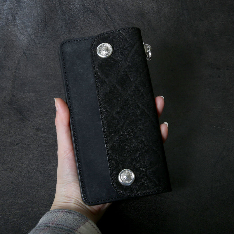 【2025 MOTOR SPECIAL】RLW1 エレファント × マットバケッタ ≪BLACK≫ トラッカーズロングウォレット