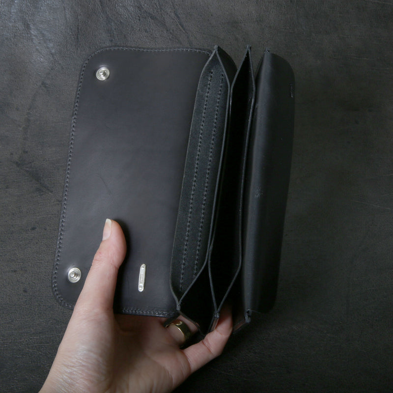 【2025 MOTOR SPECIAL】RLW1 エレファント × マットバケッタ ≪BLACK≫ トラッカーズロングウォレット