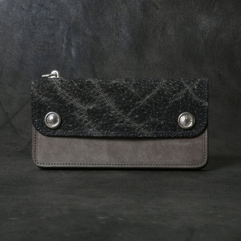 【2025 MOTOR SPECIAL】RLW1 墨染めエレファント × マットバケッタ ≪SUMI≫ トラッカーズロングウォレット