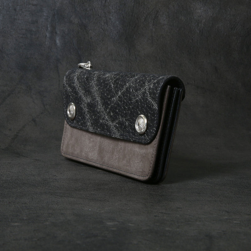 【2025 MOTOR SPECIAL】RLW1 墨染めエレファント × マットバケッタ ≪SUMI≫ トラッカーズロングウォレット